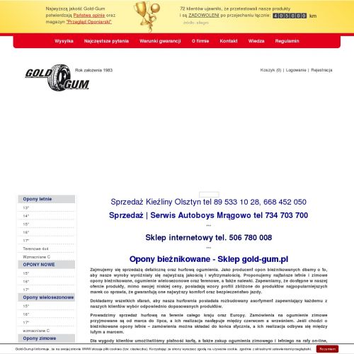 Opony bierznikowane w Olsztynie