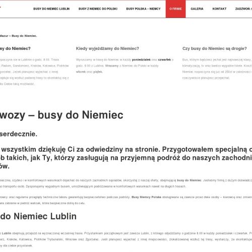 Przewozy osobowe do niemiec w Kielcach