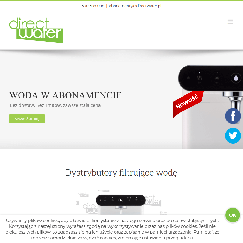 Woda dystrybutor cena